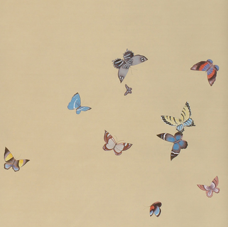 Обои ручная роспись Butterflies Icarus on New Faint Gold metallic silk Обои ручная роспись Butterflies Icarus on New Faint Gold metallic silk в Тюмени | Loft Concept
