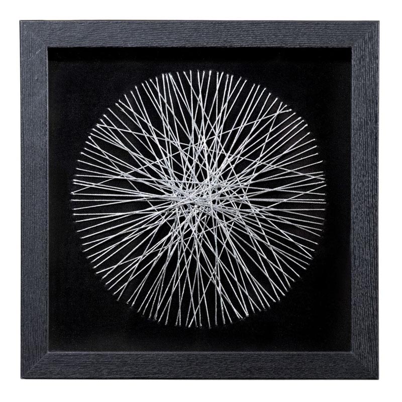 Панно Guinevere circle of threads 30 Серебряный Черный Панно Guinevere circle of threads 30 Серебряный Черный в Тюмени | Loft Concept