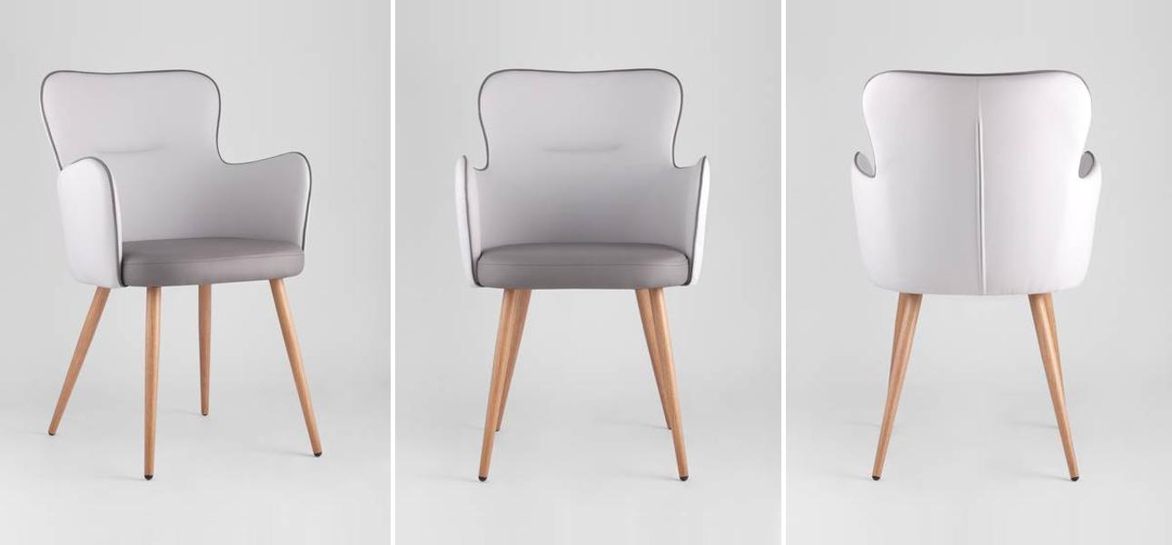 Стул Space Chair Серая Экокожа - фото