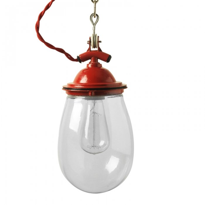 Подвесной светильник Glass Drop Retro Color Light Красный Серый Белый Черный Подвесной светильник Glass Drop Retro Color Light Красный Серый Белый Черный в Тюмени | Loft Concept
