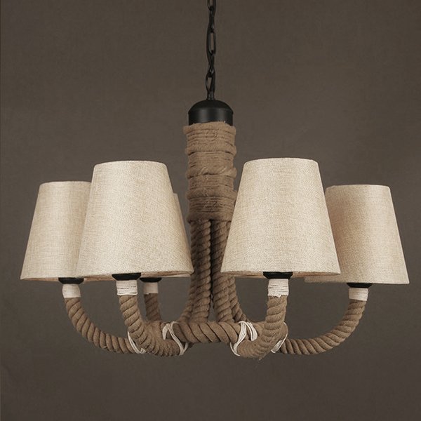 Люстра Rattan Chandelier Loft Rope Light Черный Люстра Rattan Chandelier Loft Rope Light Черный в Тюмени | Loft Concept