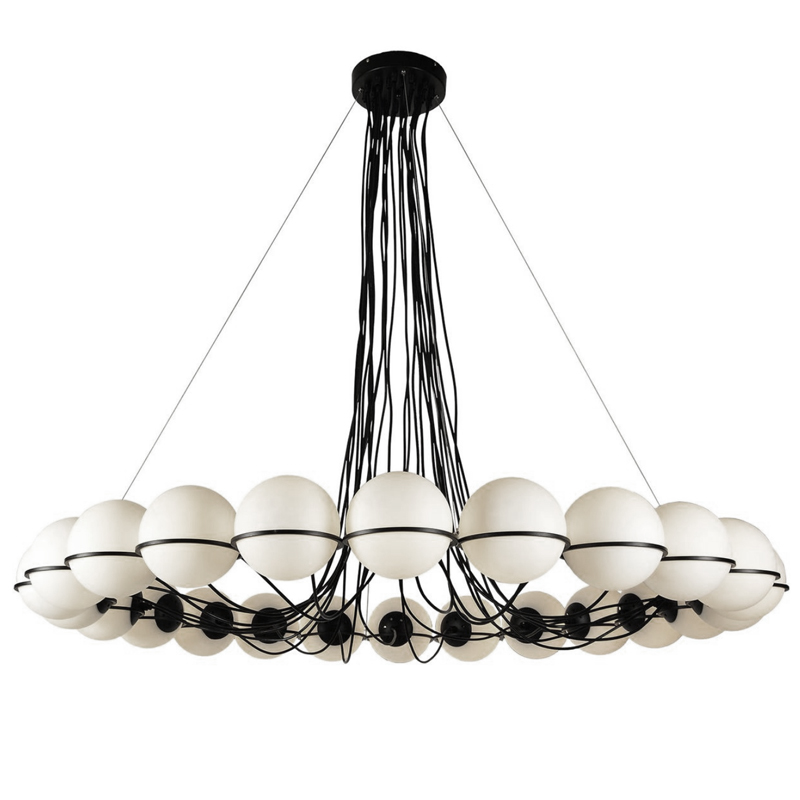 Люстра Gino Sarfatti Model 2109 24 Lamp Черный Прозрачный белый в Тюмени | Loft Concept 