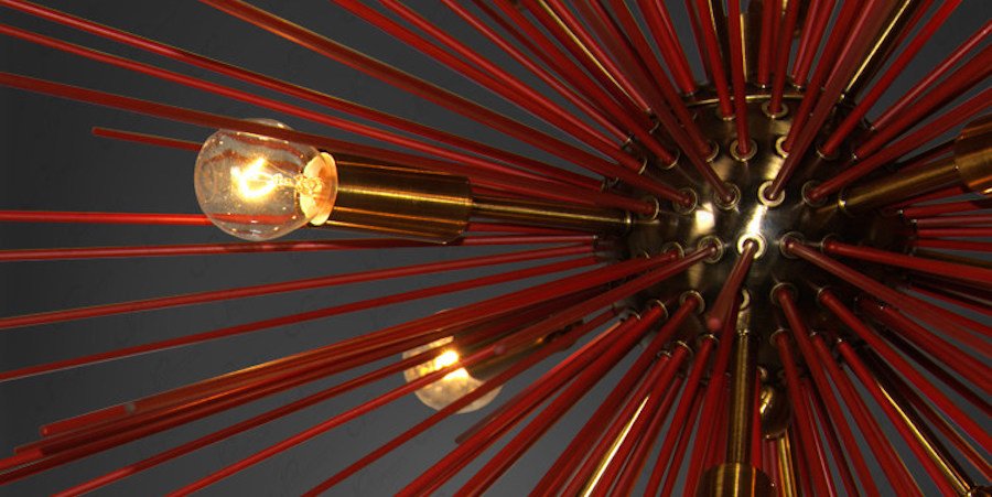 Люстра ASTRA Chandelier Sputnik Red and Brass Люстра ASTRA Chandelier Sputnik Red and Brass - Loft-Concept в Тюмени