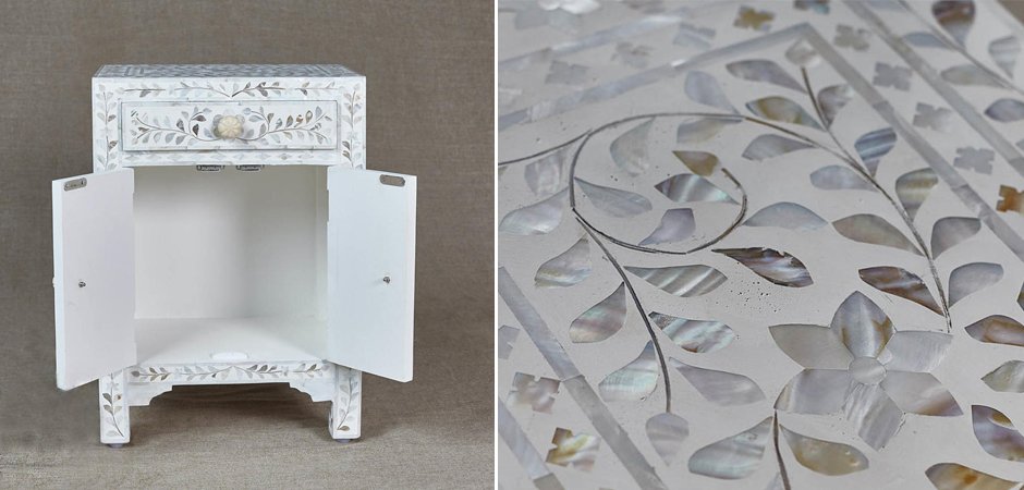 Тумба инкрустация перламутром Inlaid Bone Soft pearl Тумба инкрустация перламутром Inlaid Bone Soft pearl - Loft-Concept в Тюмени