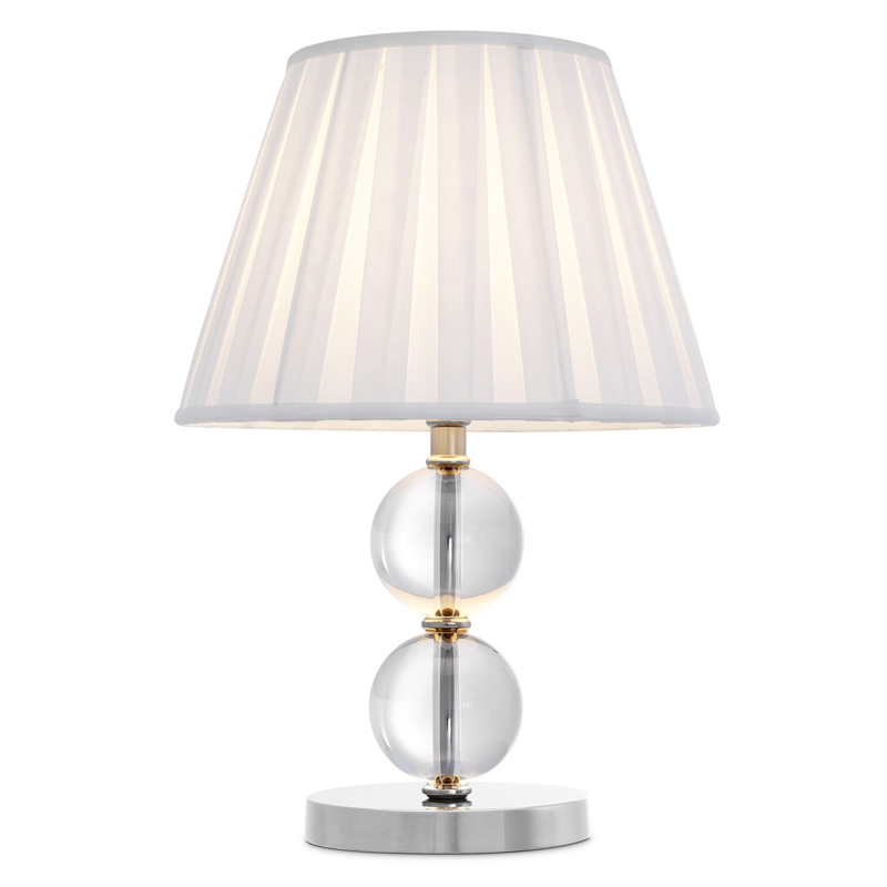 Настольная лампа Eichholtz Table Lamp Lombard Прозрачный Белый Никель Настольная лампа Eichholtz Table Lamp Lombard Прозрачный Белый Никель в Тюмени | Loft Concept
