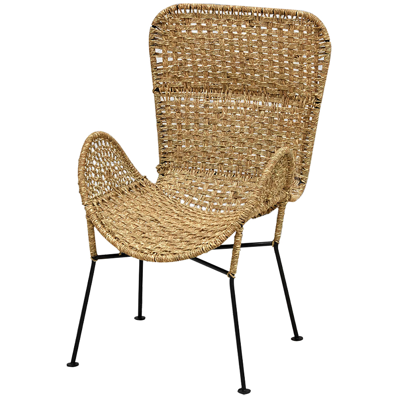 Плетеный стул на металлических ножках Tong Wicker Chair Коричневый Черный Плетеный стул на металлических ножках Tong Wicker Chair Коричневый Черный в Тюмени | Loft Concept
