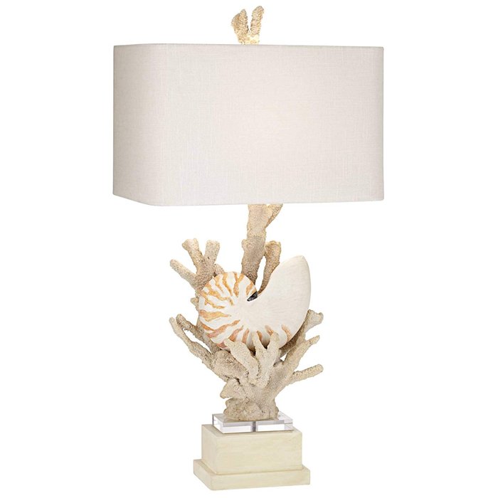 Nautilus Shell and White Coral Table Lamp Молочный Бежевый Nautilus Shell and White Coral Table Lamp Молочный Бежевый в Тюмени | Loft Concept