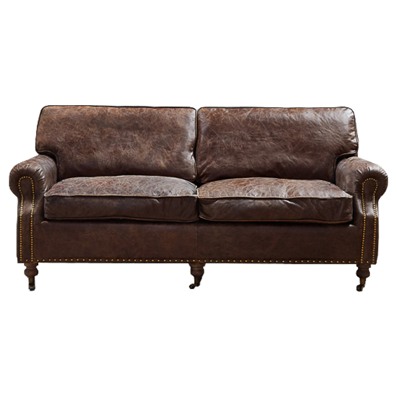 Диван RH CLASSIC LANCASTER Brown leather double Коричневый Диван RH CLASSIC LANCASTER Brown leather double Коричневый в Тюмени | Loft Concept