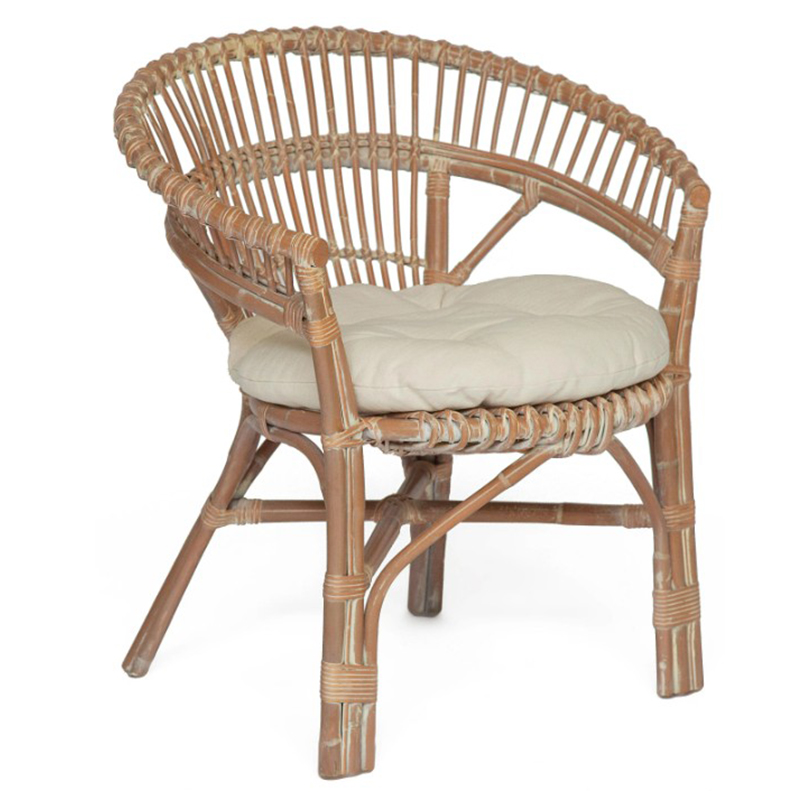 Уличное кресло Rauno Wicker Chair Бежевый Белый Уличное кресло Rauno Wicker Chair Бежевый Белый в Тюмени | Loft Concept