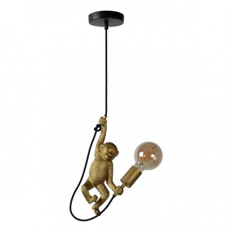 Подвесной светильник Monkey holding a light bulb Черный Золотой Подвесной светильник Monkey holding a light bulb Черный Золотой в Тюмени | Loft Concept