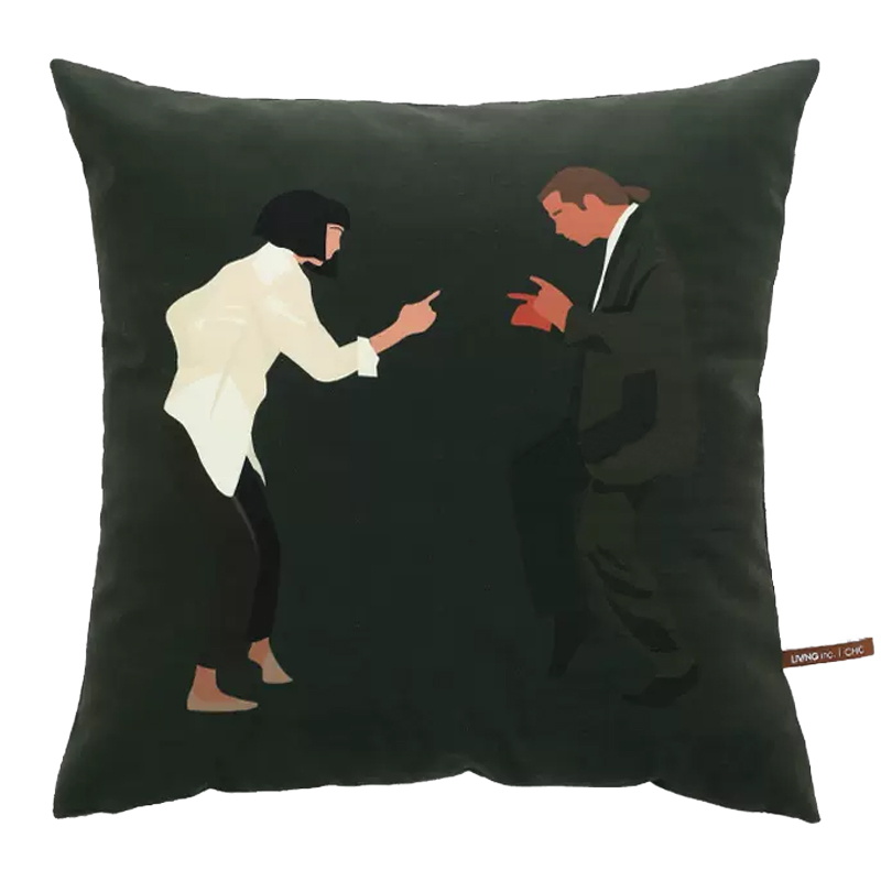 Декоративная подушка Pulp Fiction Dance Cushion Зеленый Бежевый Черный Декоративная подушка Pulp Fiction Dance Cushion Зеленый Бежевый Черный в Тюмени | Loft Concept