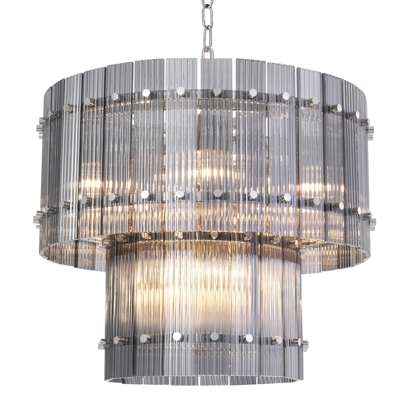 Люстра Eichholtz Chandelier Ruby S smoke Никель Стекло Смок Люстра Eichholtz Chandelier Ruby S smoke Никель Стекло Смок в Тюмени | Loft Concept