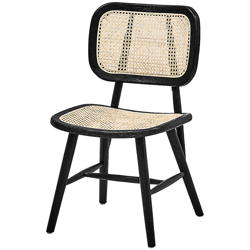 Стул Stiana Rattan Stool Черный Бежевый Стул Stiana Rattan Stool Черный Бежевый в Тюмени | Loft Concept