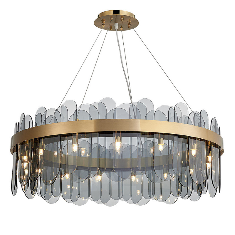 Люстра Blount Chandelier Smokey Латунь Стекло Смок Люстра Blount Chandelier Smokey Латунь Стекло Смок в Тюмени | Loft Concept