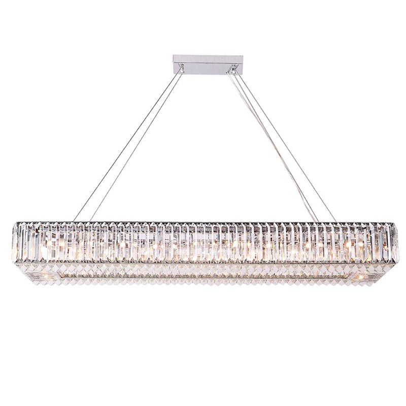 Люстра Darleen Crystal Nickel Rectangular Chandelier Никель Прозрачный (Transparent) Люстра Darleen Crystal Nickel Rectangular Chandelier Никель Прозрачный (Transparent) в Тюмени | Loft Concept