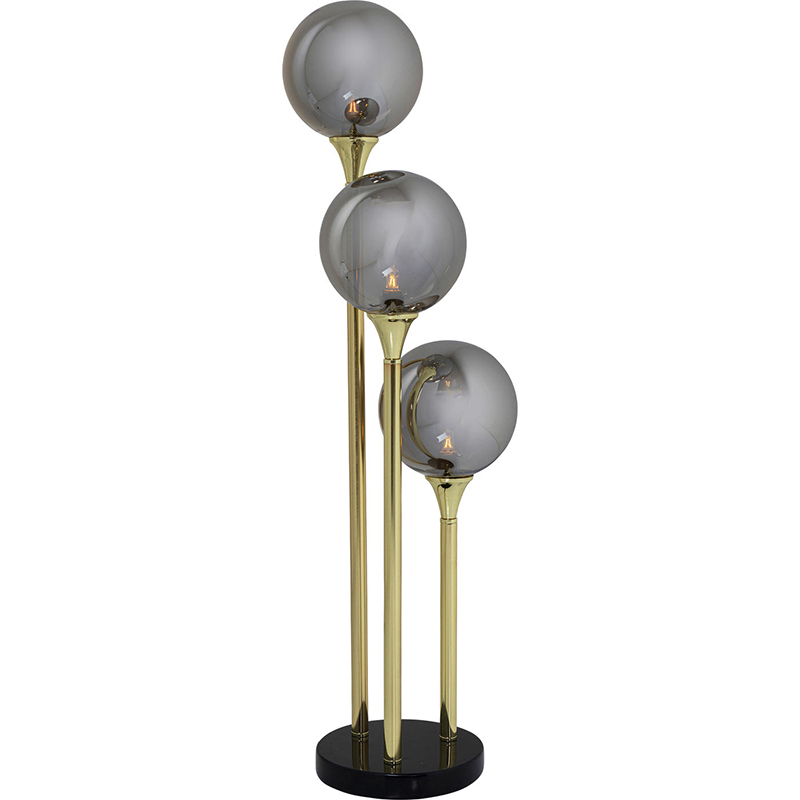 Настольная лампа Three Gray Transparent Balls Золотой Серый Настольная лампа Three Gray Transparent Balls Золотой Серый в Тюмени | Loft Concept