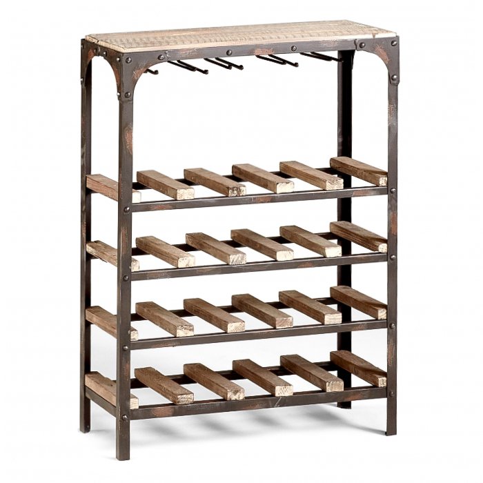 Стеллаж Industrial Metal Rust Console Wine Rack Стеллаж Industrial Metal Rust Console Wine Rack в Тюмени | Loft Concept