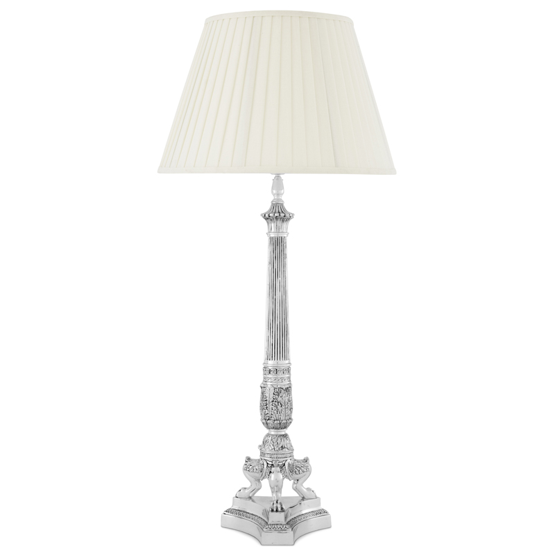 Настольная лампа Eichholtz Table Lamp Marchand Серебряный Белый Настольная лампа Eichholtz Table Lamp Marchand Серебряный Белый в Тюмени | Loft Concept