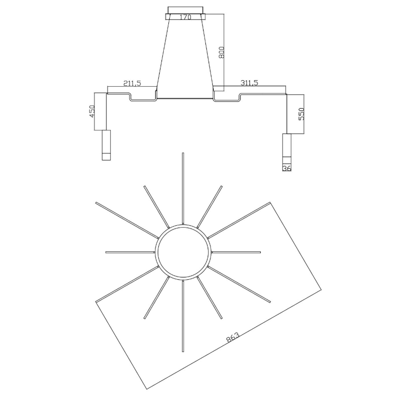 Wireflow LED White Suspension lam 12 патронов Wireflow LED White Suspension lam 12 патронов в Тюмени