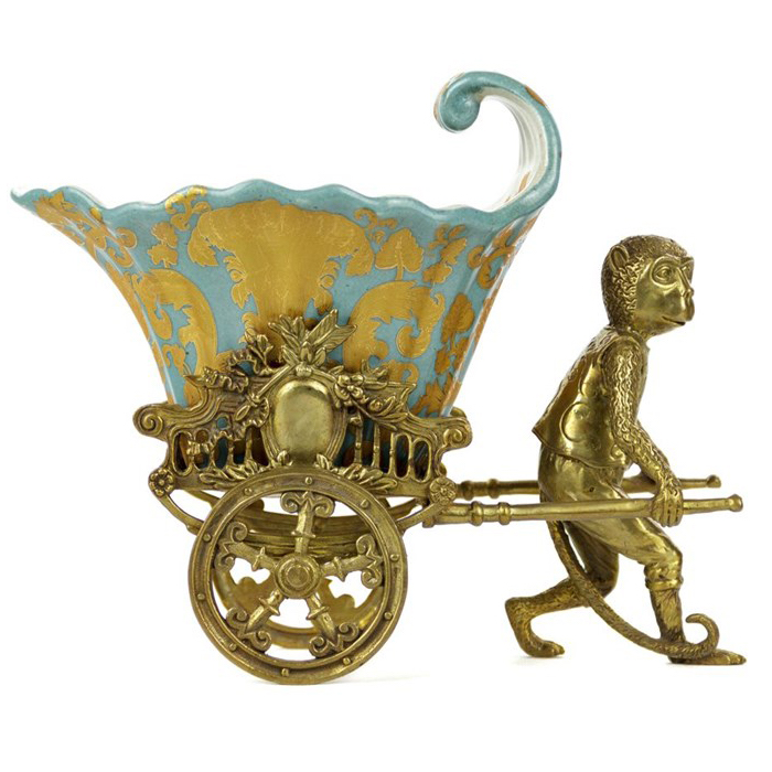 Чаша Monkey and Pale Blue Cart Голубой пастельный Бронза Чаша Monkey and Pale Blue Cart Голубой пастельный Бронза в Тюмени | Loft Concept