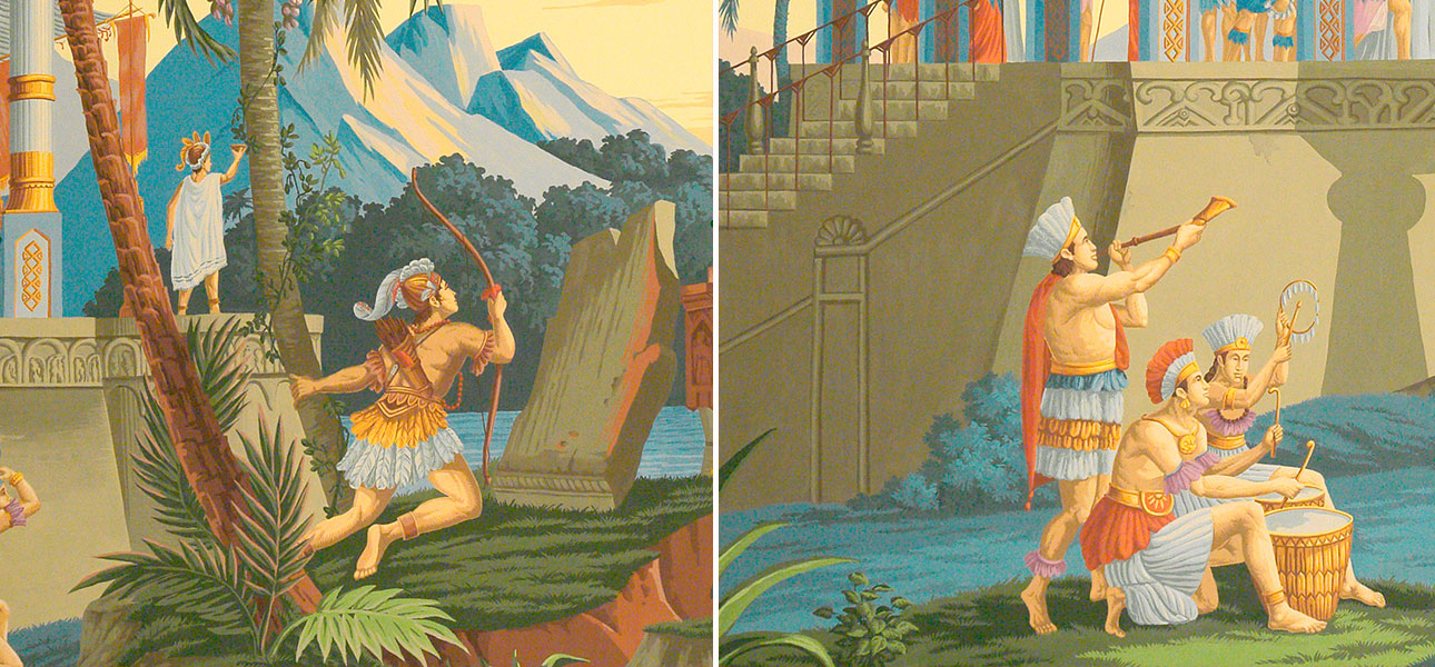 Обои ручная роспись The Incas Dufour on scenic paper - фото