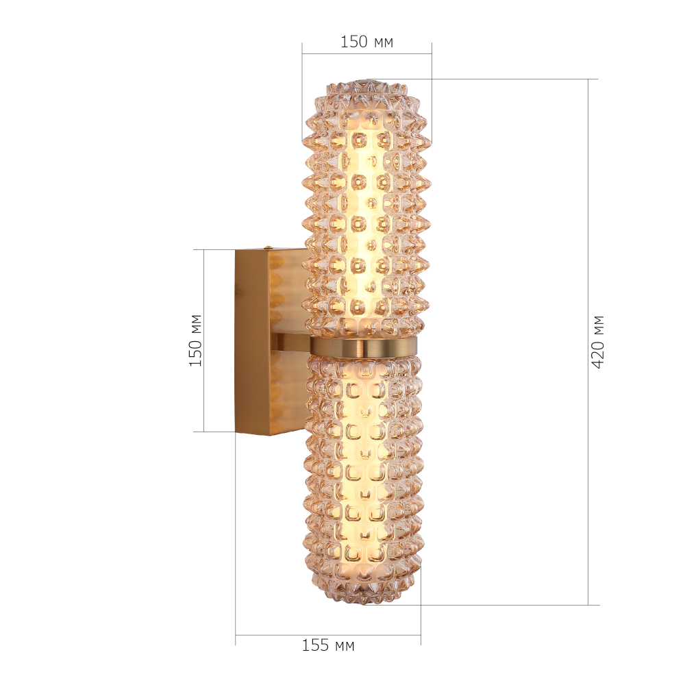 Бра с факутрным стеклянным плафоном Шампань Sonora в Тюмени