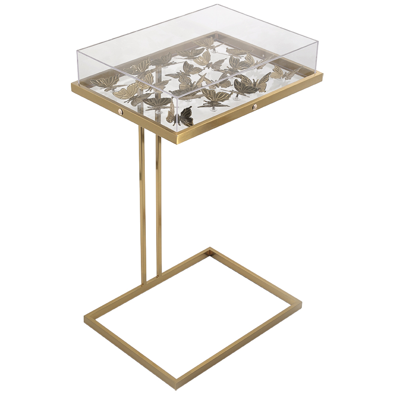 Стол Tommy Mitchell Butterfly side table Прозрачный Латунь Стол Tommy Mitchell Butterfly side table Прозрачный Латунь в Тюмени | Loft Concept