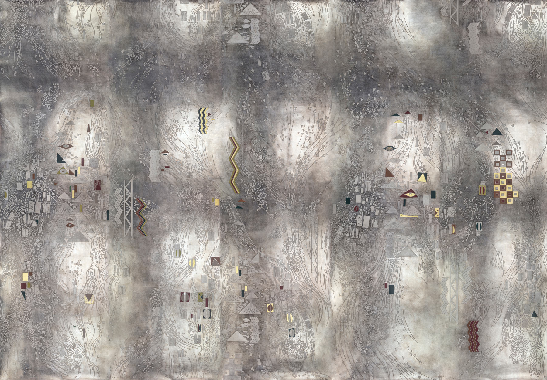 Обои ручная роспись Klimt Polished Silver bas relief gilded paper Обои ручная роспись Klimt Polished Silver bas relief gilded paper - постер Loft-Concept в Тюмени
