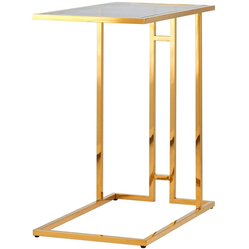 Стол приставной Lasker Milan Tables Gold Золотой Стекло Смок Стол приставной Lasker Milan Tables Gold Золотой Стекло Смок в Тюмени | Loft Concept