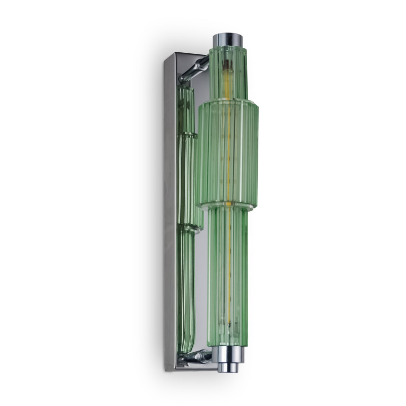 Бра с вертикальным узким плафоном Fuse Crystal Green Хром Зеленый Бра с вертикальным узким плафоном Fuse Crystal Green Хром Зеленый в Тюмени | Loft Concept