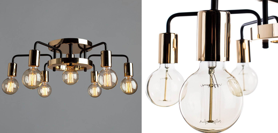 Потолочный светильник Loft Industrial Glossy Gold Ceiling Потолочный светильник Loft Industrial Glossy Gold Ceiling - Loft-Concept в Тюмени