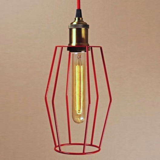 Подвесной светильник Wire Cage Pendant Spauk Red Красный Подвесной светильник Wire Cage Pendant Spauk Red Красный в Тюмени | Loft Concept