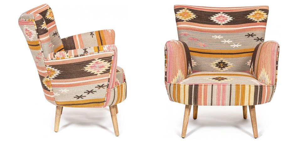 Кресло KELIM Pattern Brown Chair II Кресло KELIM Pattern Brown Chair II - Loft-Concept в Тюмени