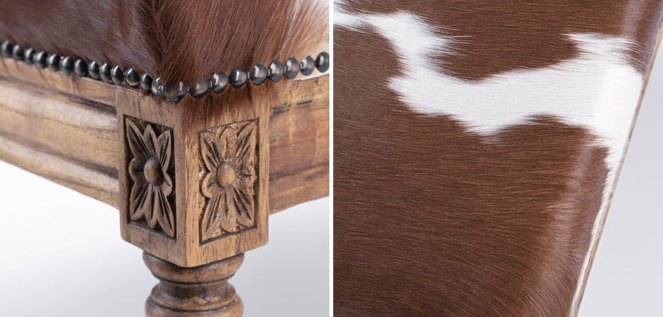Пуф коричневая натуральная шкура Louie Cowhide Ottoman Пуф коричневая натуральная шкура Louie Cowhide Ottoman - Loft-Concept в Тюмени