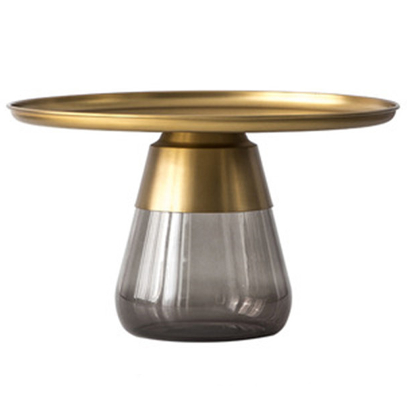 Круглый приставной стол Classico Round Grey Side Table Латунь Серый Круглый приставной стол Classico Round Grey Side Table Латунь Серый в Тюмени | Loft Concept
