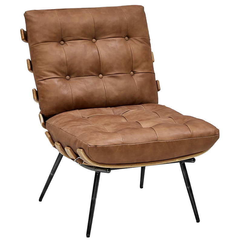 Кресло Philbert Chair brown leather Коричневый Кресло Philbert Chair brown leather Коричневый в Тюмени | Loft Concept