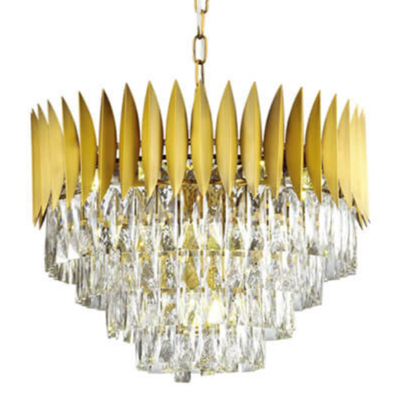 Люстра KEBO KING CHANDELIER four cascades D 55 Латунь Прозрачное Стекло Люстра KEBO KING CHANDELIER four cascades D 55 Латунь Прозрачное Стекло в Тюмени | Loft Concept