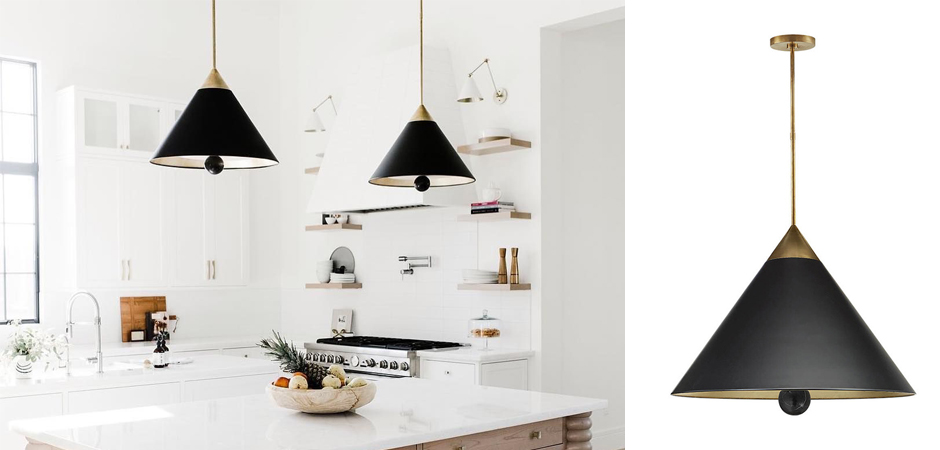 Подвесной светильник Cleo Pendant Brass & Black Подвесной светильник Cleo Pendant Brass & Black - Loft-Concept в Тюмени