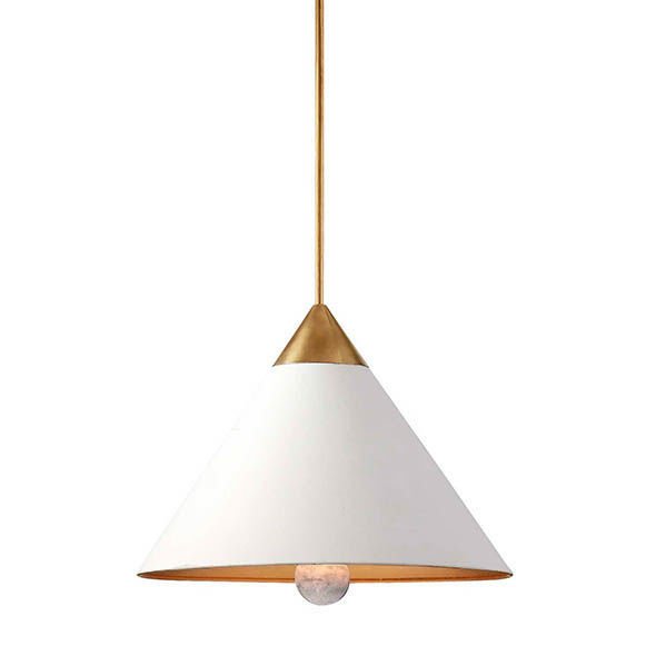 Подвесной светильник Cleo Pendant Brass & White Латунь Белый Подвесной светильник Cleo Pendant Brass & White Латунь Белый в Тюмени | Loft Concept