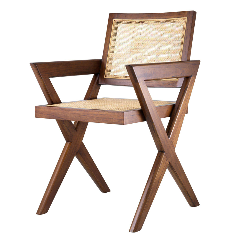 Стул Eichholtz Dining Chair Augustin brown Коричневый Бежевый Стул Eichholtz Dining Chair Augustin brown Коричневый Бежевый в Тюмени | Loft Concept