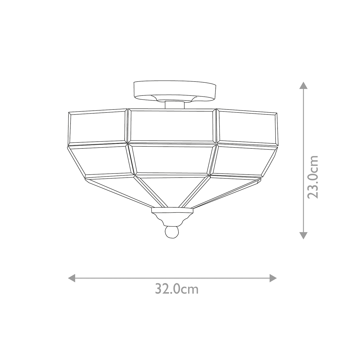 Потолочный светильник шестигранной формы с прозрачными стеклянным плафоном Elstead Lighting в Тюмени