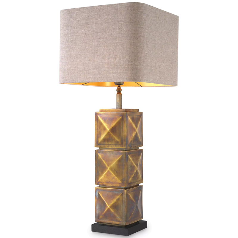 Настольная лампа Eichholtz Table Lamp Carlo Brass Бежево-серый Винтажная латунь Настольная лампа Eichholtz Table Lamp Carlo Brass Бежево-серый Винтажная латунь в Тюмени | Loft Concept