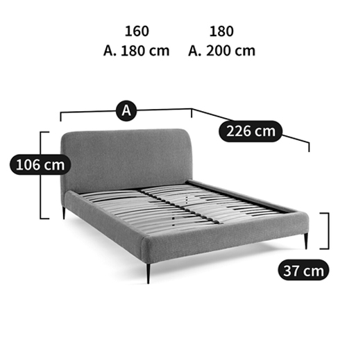 Кровать с обивкой велюр Hazel Velour Beige Bed в Тюмени