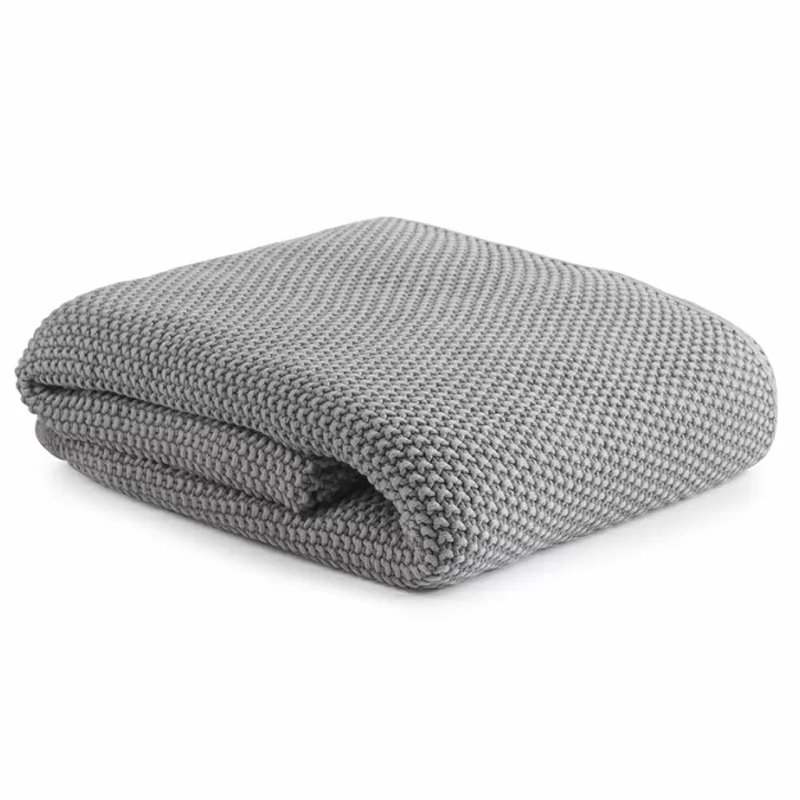 Плед из хлопка серого цвета Waffle Comfort Серый Плед из хлопка серого цвета Waffle Comfort Серый в Тюмени | Loft Concept
