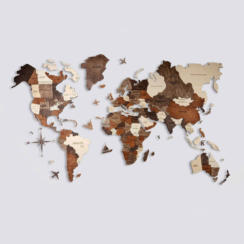 Аксессуар на стену Wooden World Map Мульти Аксессуар на стену Wooden World Map Мульти в Тюмени | Loft Concept