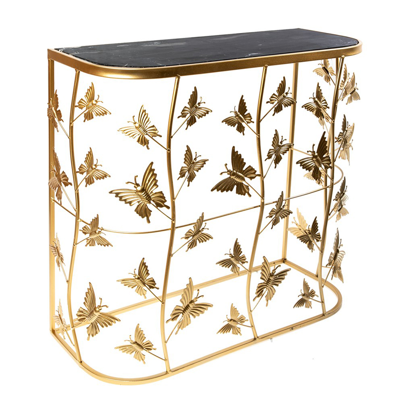 Консоль Gold Butterfly чёрный мрамор Золотой Черный Мрамор Nero Консоль Gold Butterfly чёрный мрамор Золотой Черный Мрамор Nero в Тюмени | Loft Concept