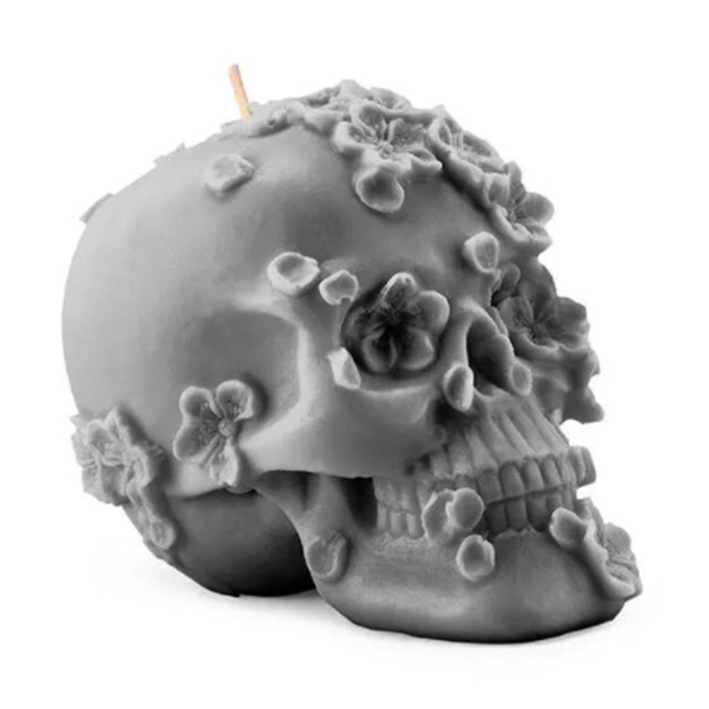 Свеча Gray Flowers Skull Серый Свеча Gray Flowers Skull Серый в Тюмени | Loft Concept