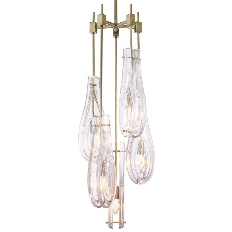 Люстра Eichholtz Chandelier Bellano L Brass Латунь Прозрачный в Тюмени | Loft Concept 