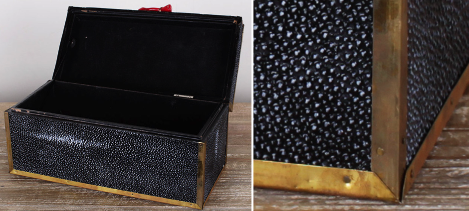 Шкатулка из ската Black Caviar Red Coral Шкатулка из ската Black Caviar Red Coral - Loft-Concept в Тюмени