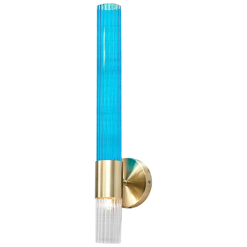 Бра Lucia Tube Sconce Прозрачный Глянцевое золото Голубой Бра Lucia Tube Sconce Прозрачный Глянцевое золото Голубой в Тюмени | Loft Concept